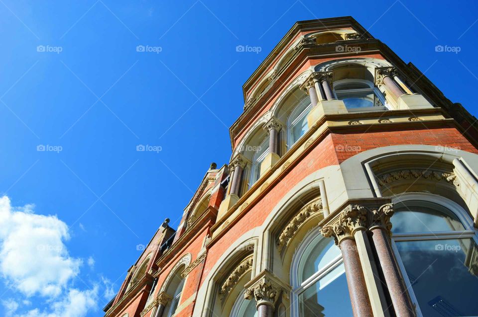 interesting english architecture details looking up view