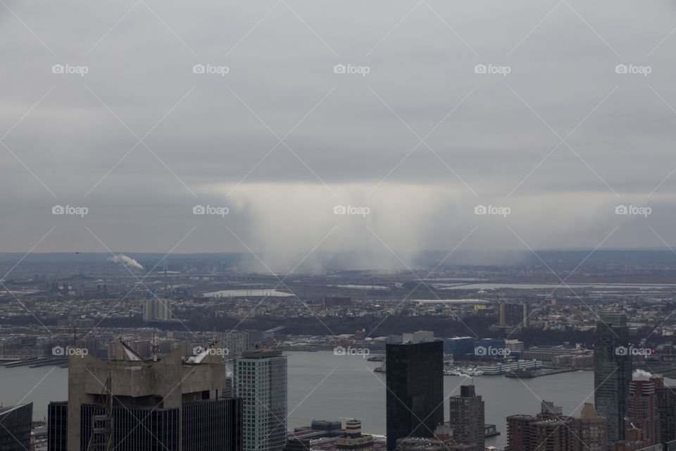 High angle view of city