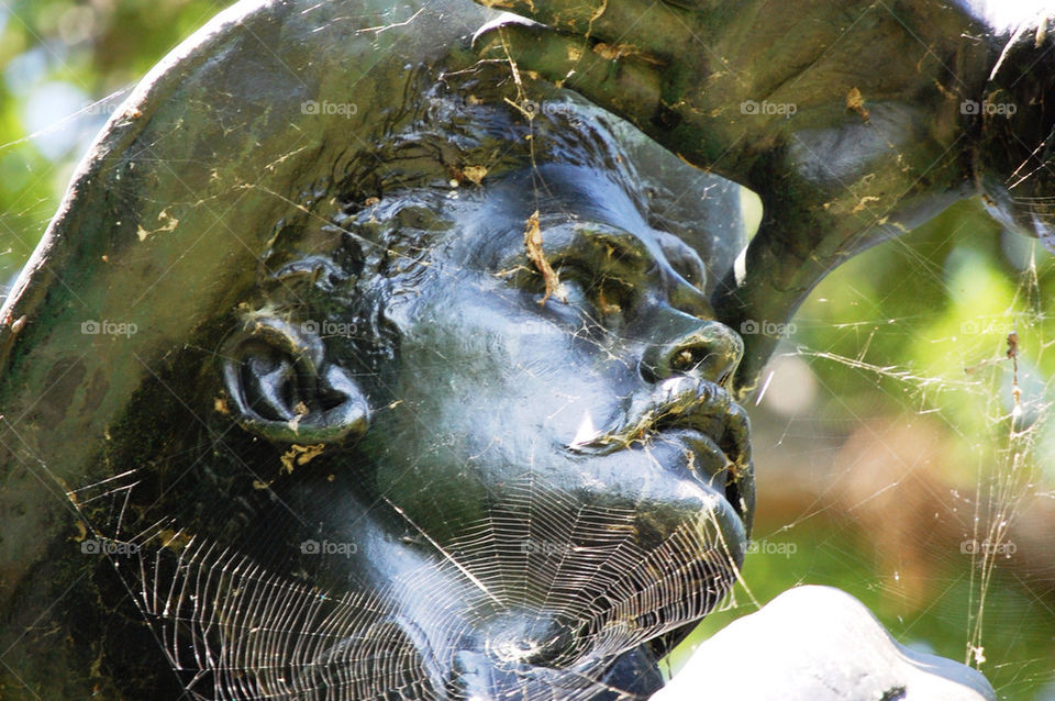 statue web spiderweb spider by refocusphoto