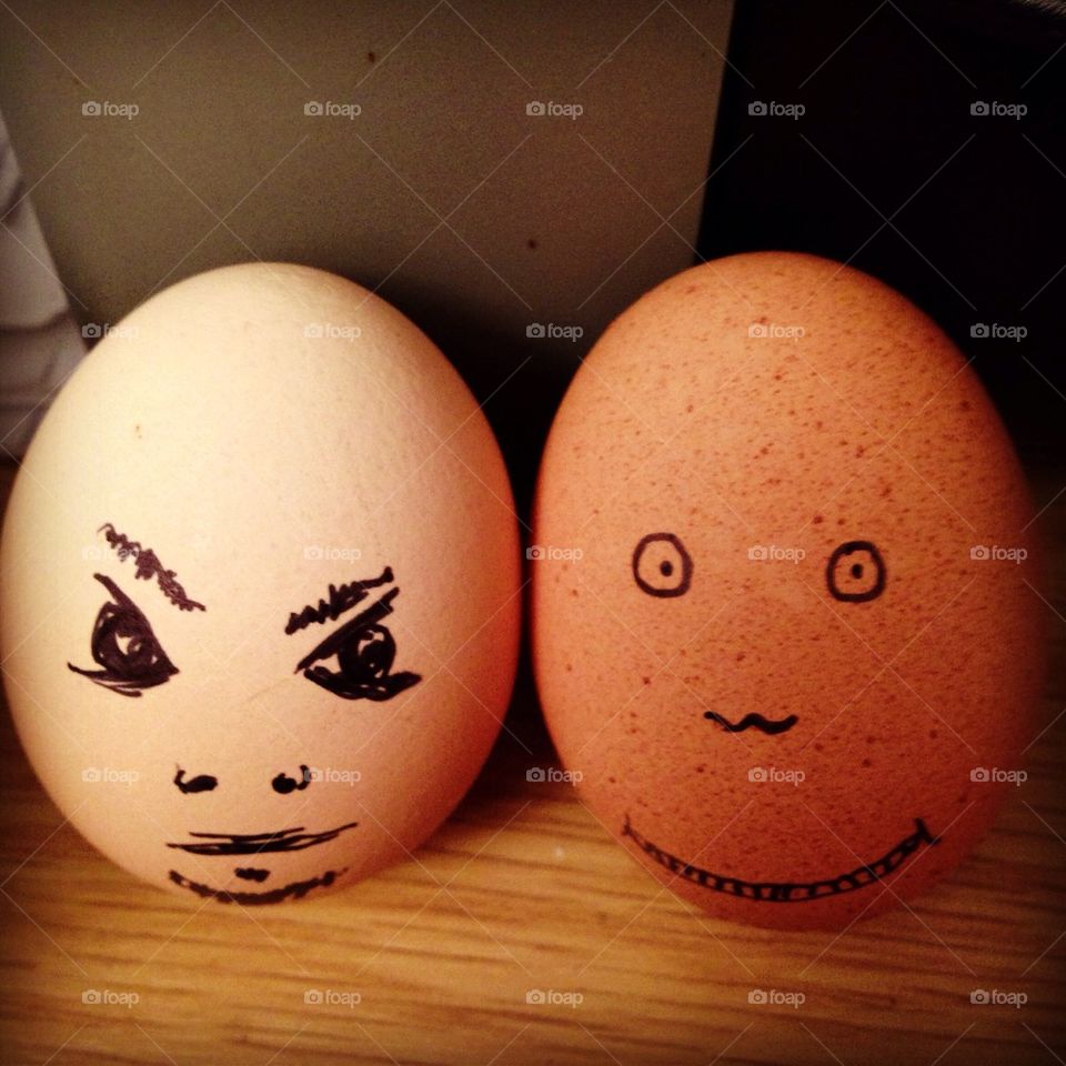Eggs with faces