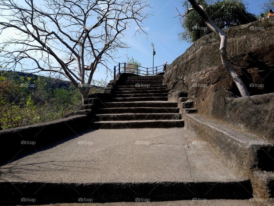 Ajanta complex rock cut way