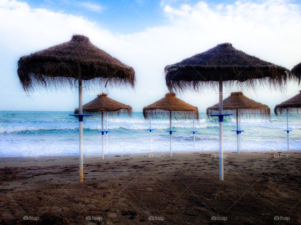 Empty beach at the end of the day