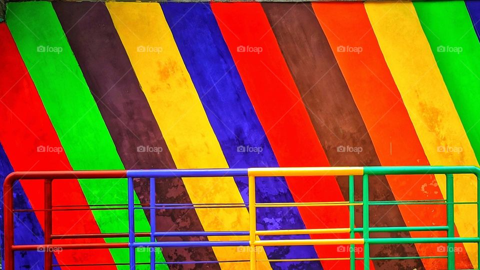 Wall with beautiful colorful paint.