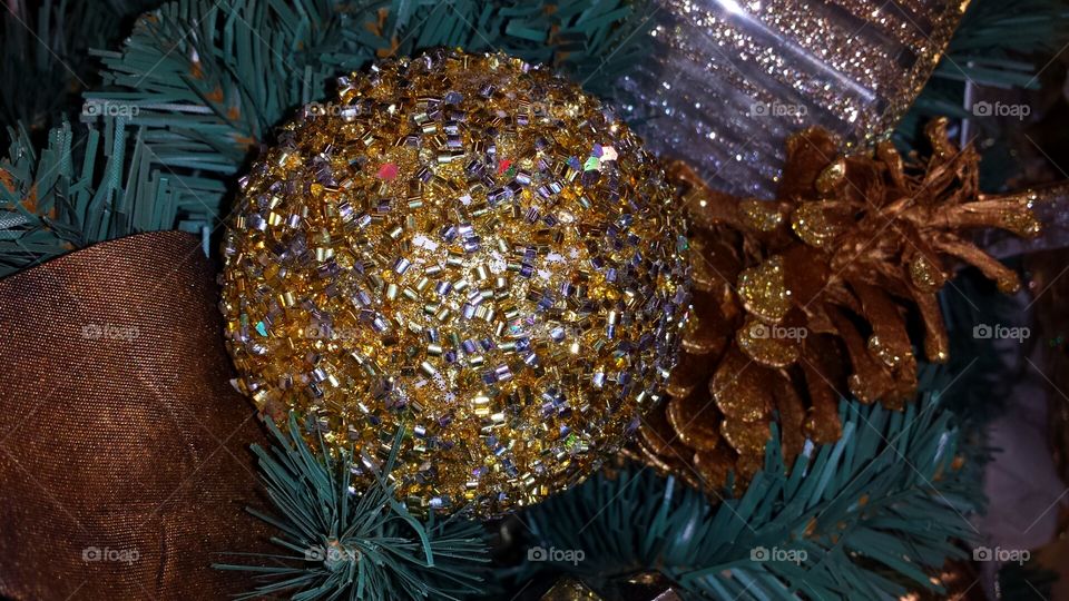 Gold Christmas Ball Background