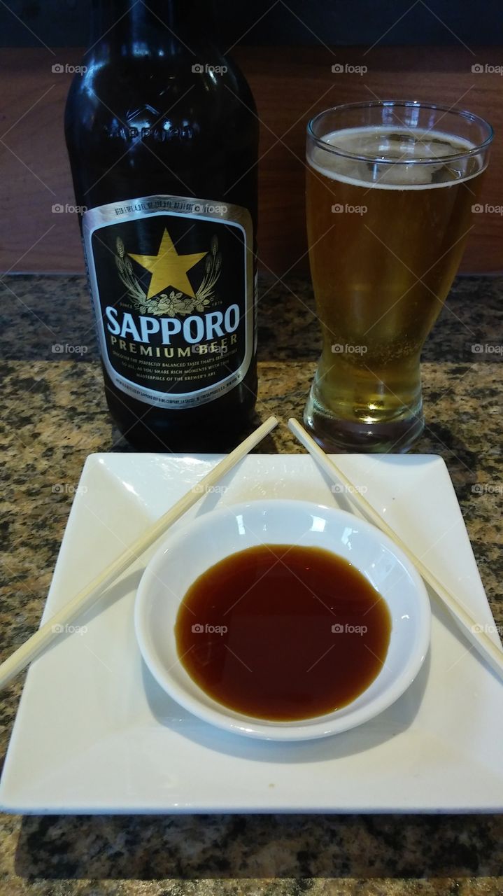 dining out, Chopsticks soy sauce