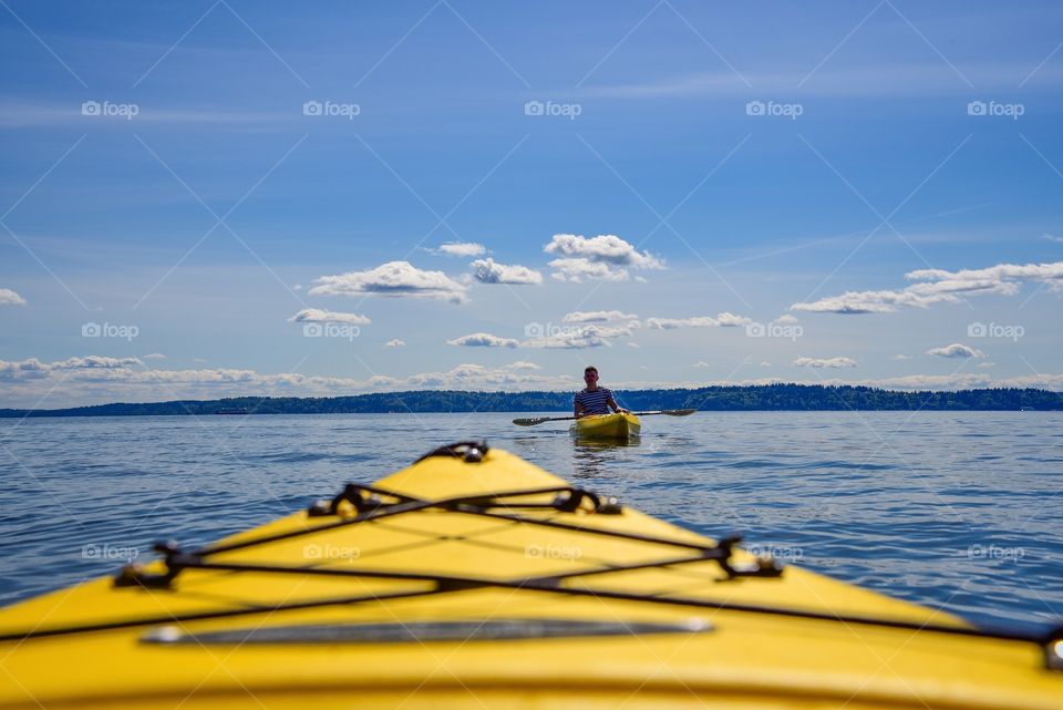 Yellow kayak. Kayaking