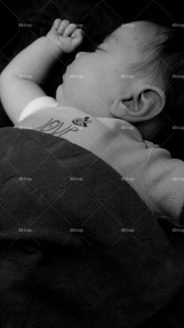 Close-up of a sleeping baby