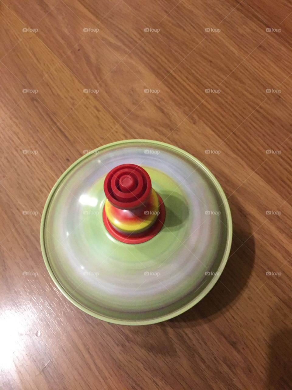Old fashioned spinning top toy