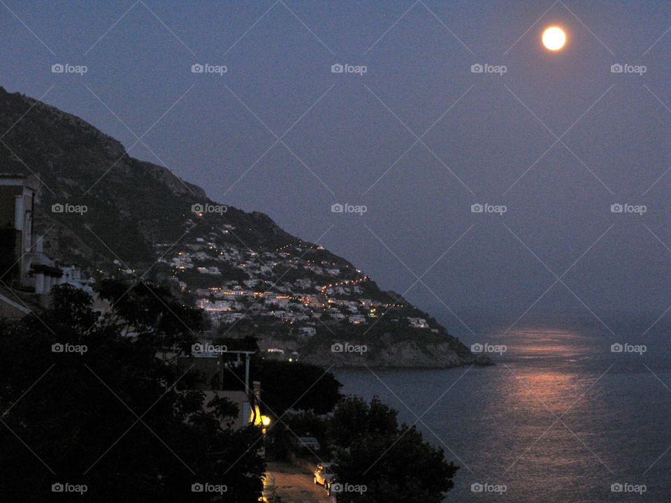 Amalfi, Italy, Positano, Capri, Moonlight