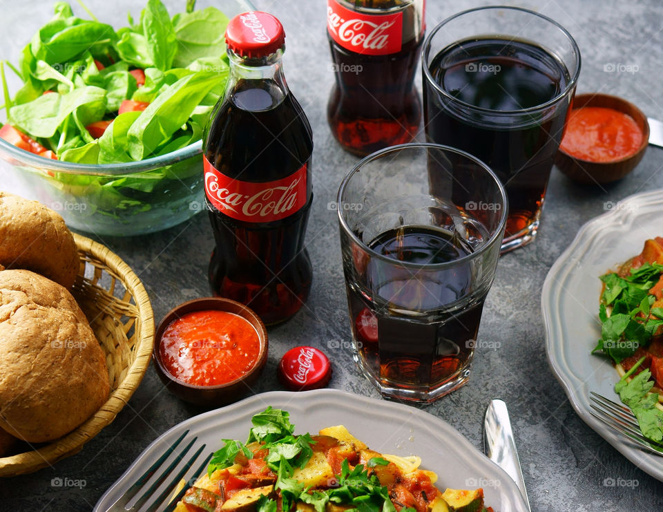 coca cola food dinner