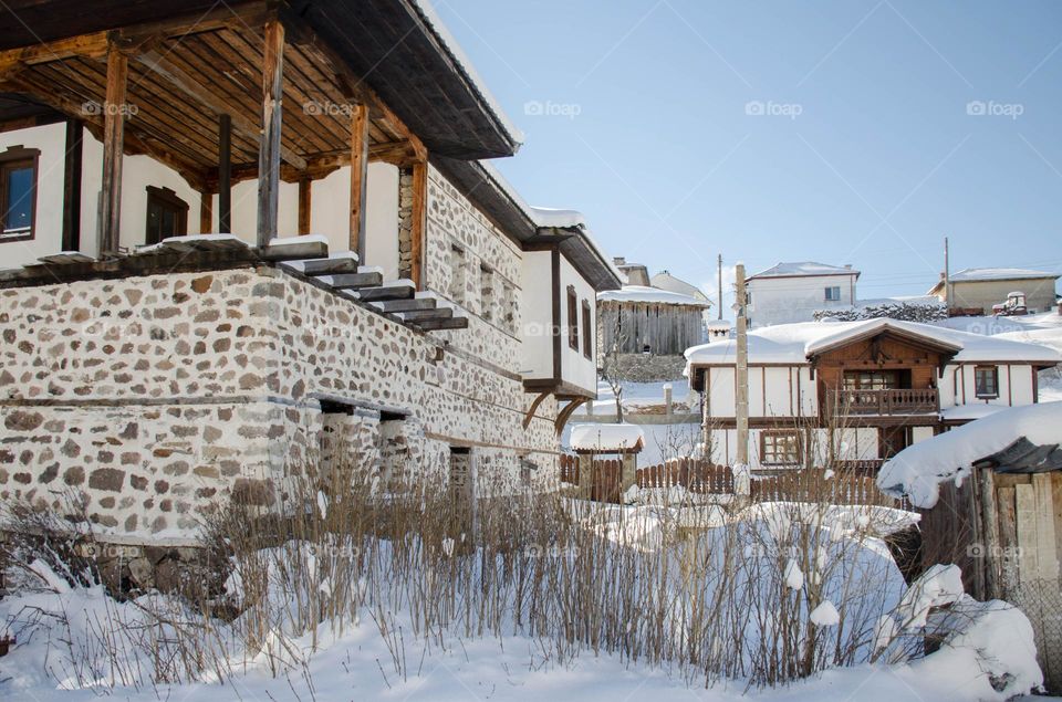 Winter landscape, Village Ravnogor - Bulgaria