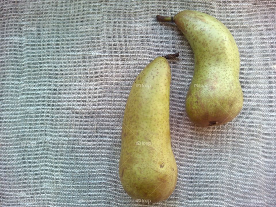 two pears on a natural background