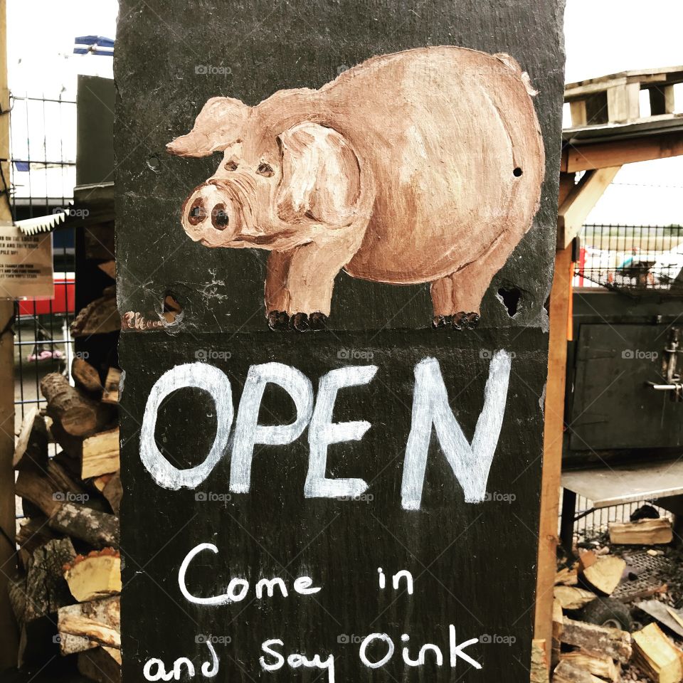 Joyful message from a pig.