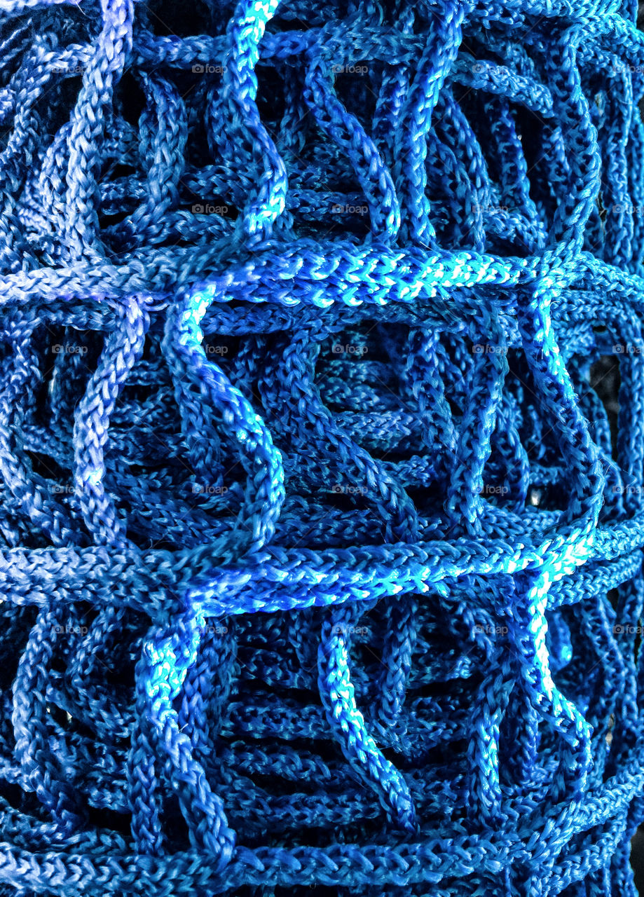 Directly above shot of blue net