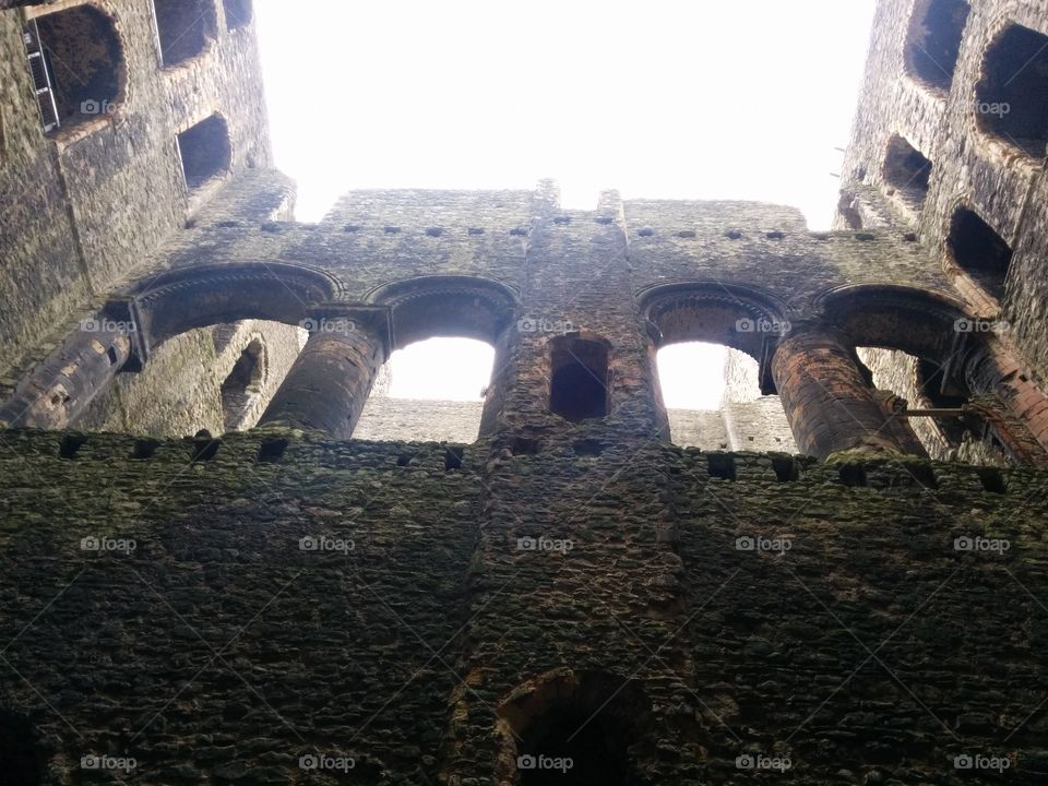 Inside the keep of Rochester Castle