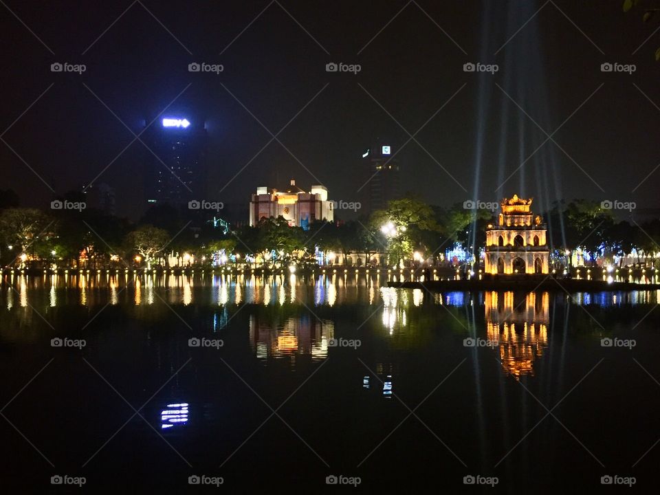 Night city view Vietnam