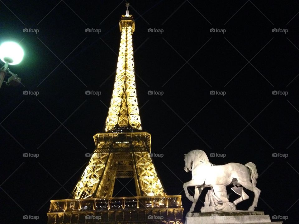 Eiffel Tower in night Paris 