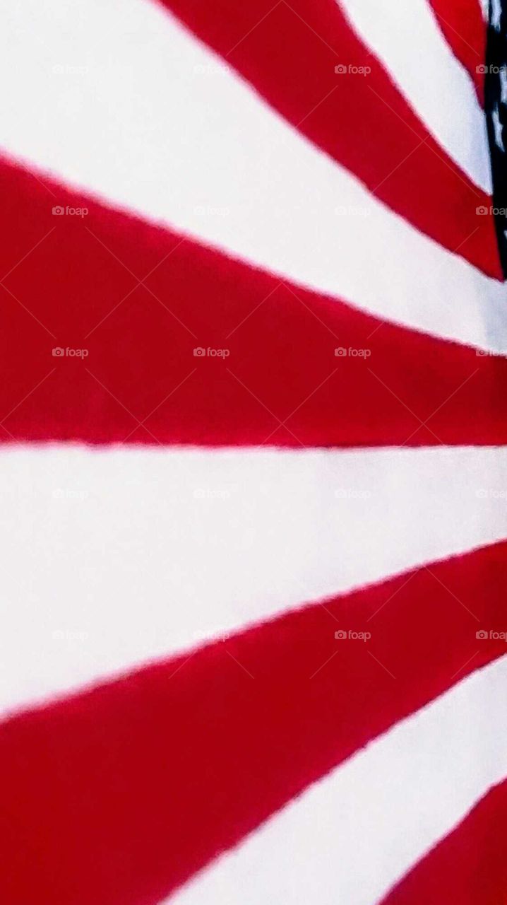 Close-up of Red and White Stripes of American Flag