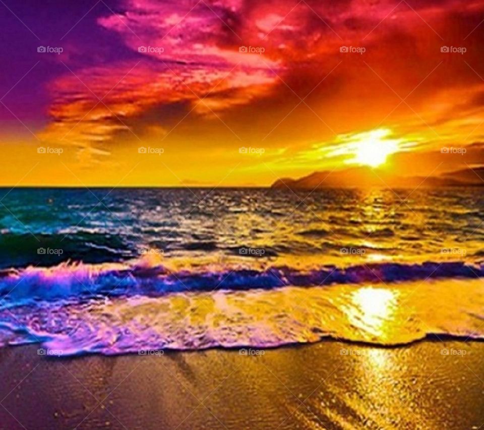 Sunset, Water, Dusk, Sea, Beach