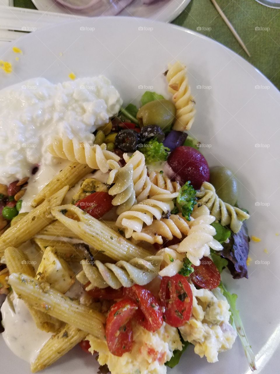 High angle view of pasta