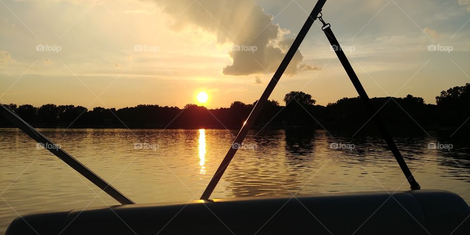 Viewing sunset from pontoon