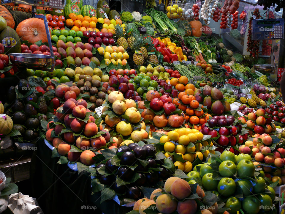 La Boqueria in Barcelona, Spain.