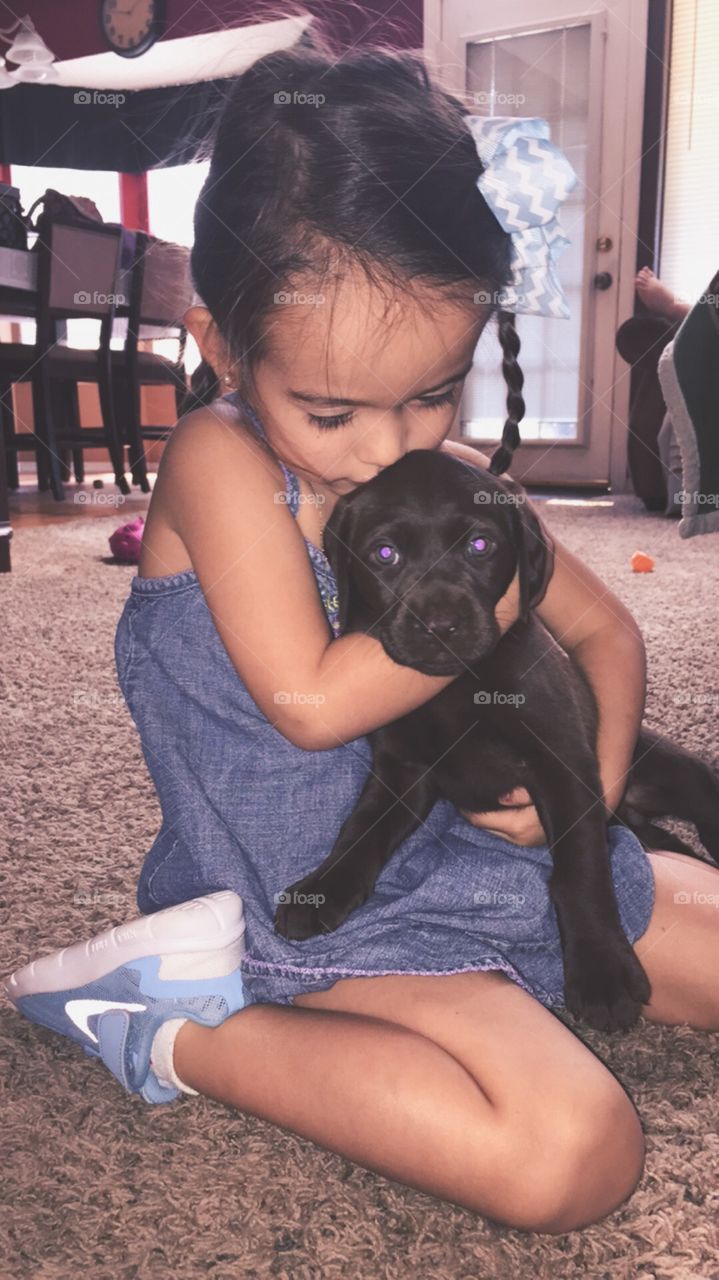 Jayda and her new puppy. 