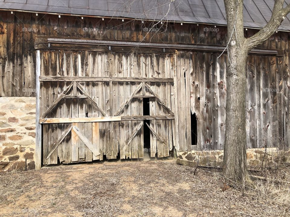 Rustic barn doors background