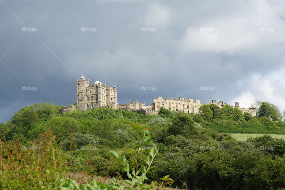 Black sky backdrop of Bolsover Castle 