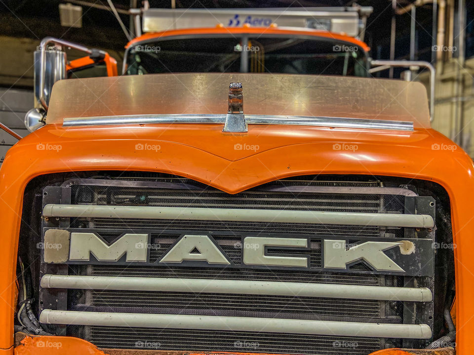 Mack truck front close up