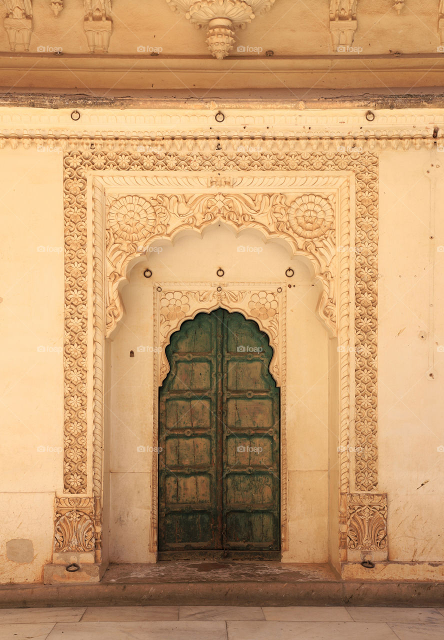Old door in a palace, Jodhpur, Rajasthan, India