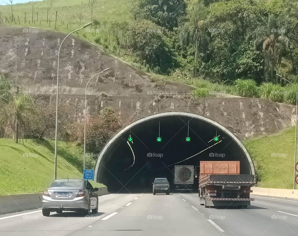 About to enter a tunnel on a road trip