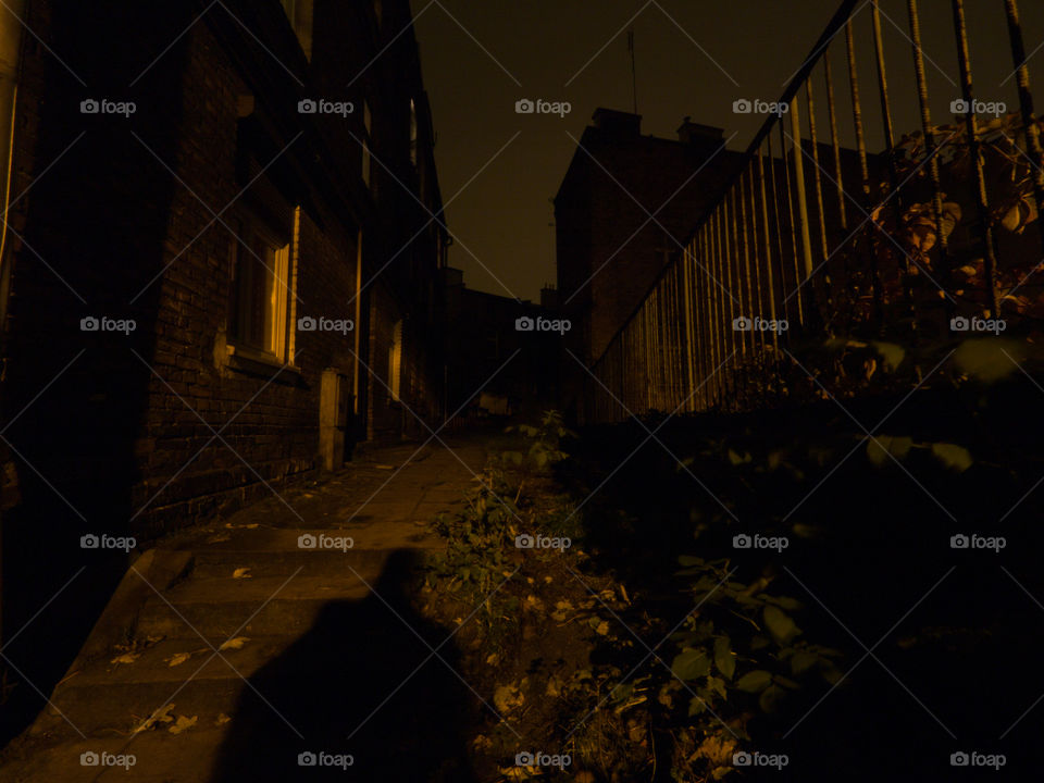 courtyard at  night