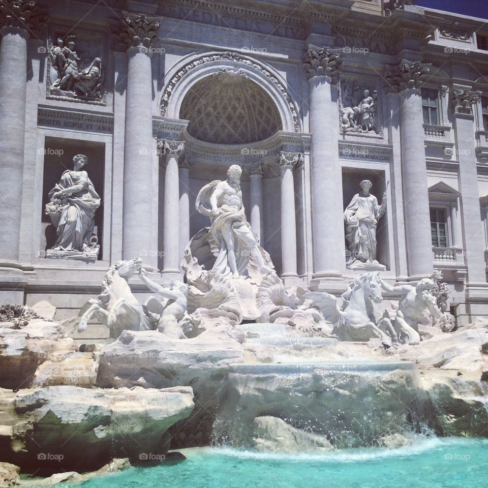The Trevi fountain in Rome, Italy.