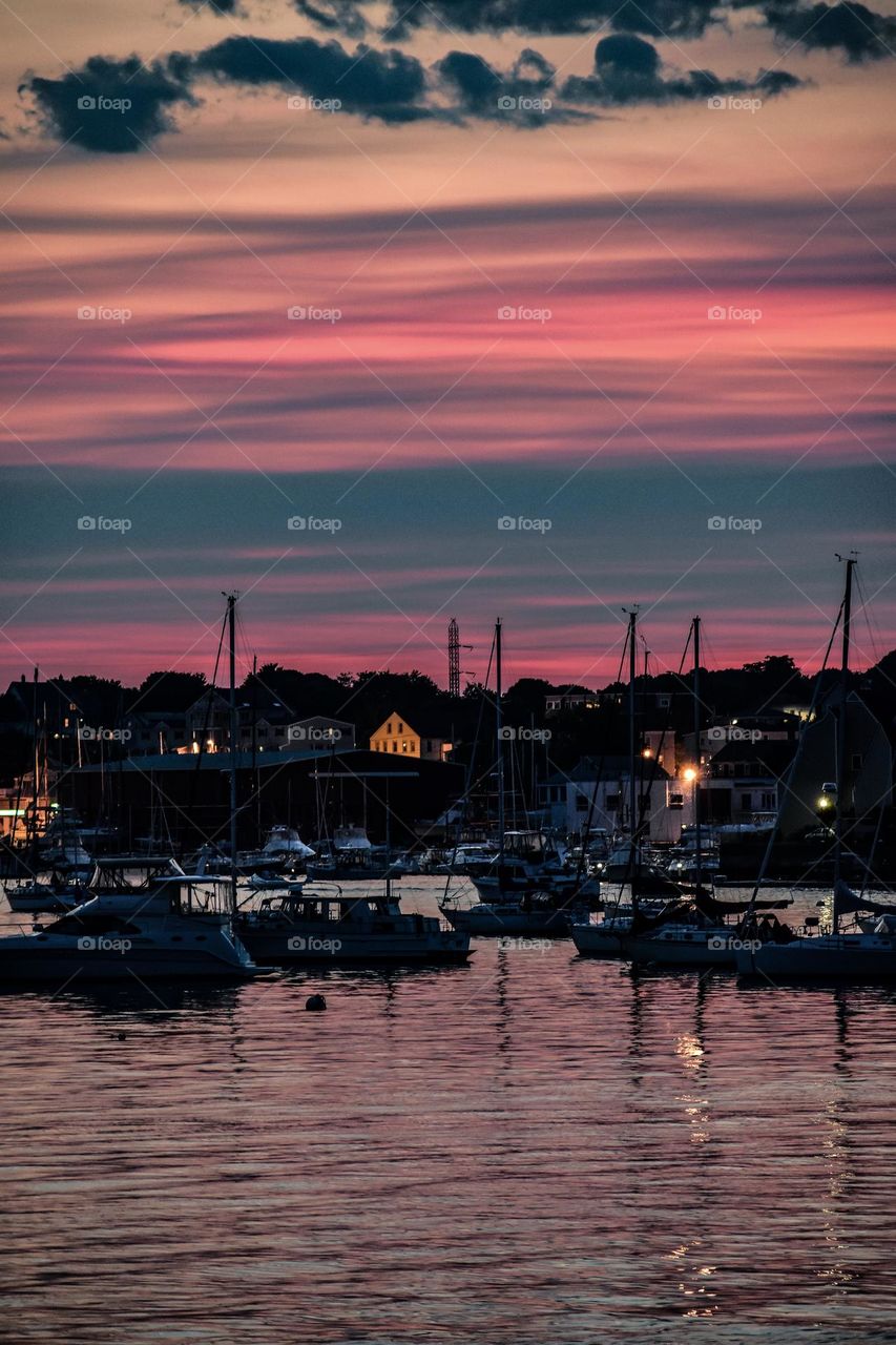 Sunset view over the water from Salem