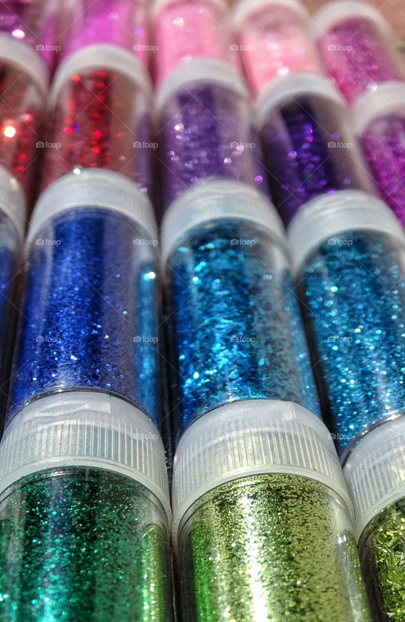 close up of multicolored glitter