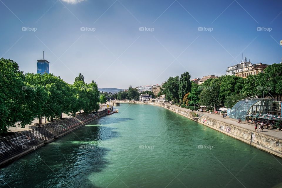Danube canal in city