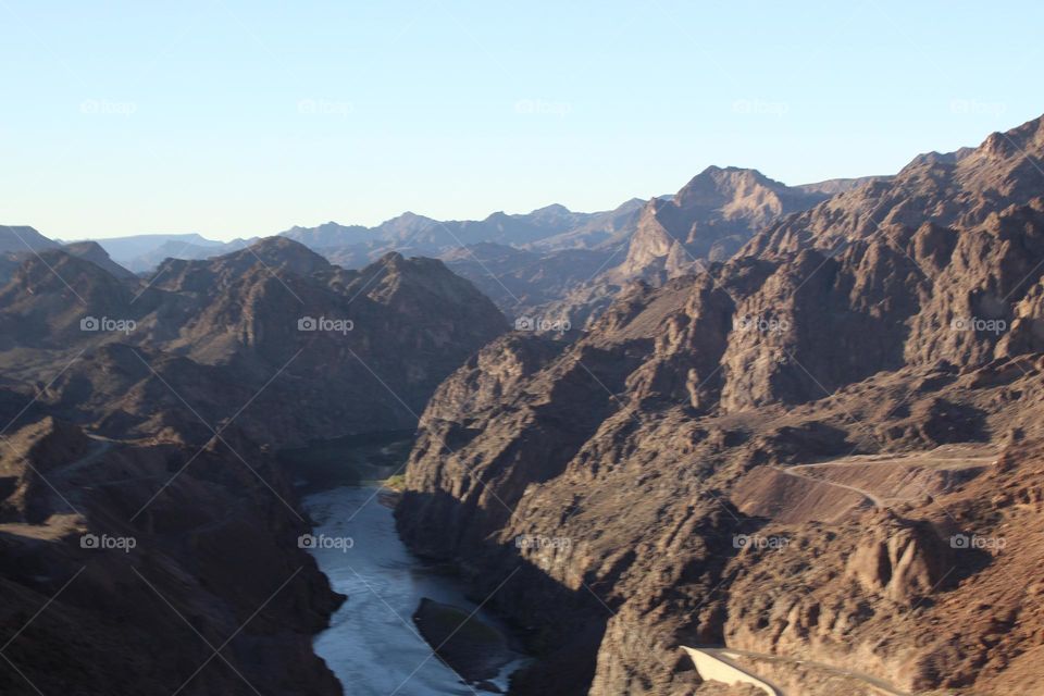 mountain view with a river running through