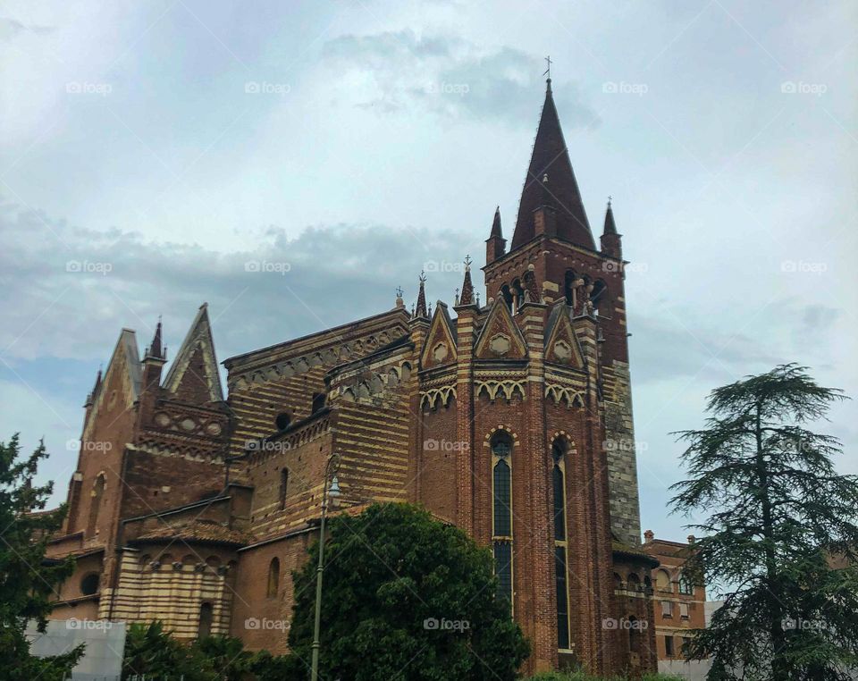 Beautiful old church in Verona Italy