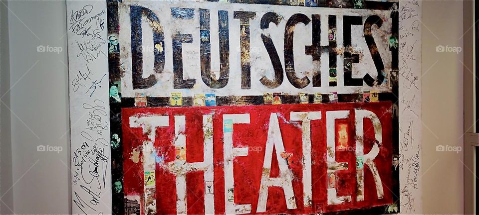 The sign says “DEUTSCHES THEATER”, “GERMAN THEATER” and that’s where we are in “Munich”, Bavaria. A play about 1980s Viennese pop singer “FALCO” who sang “Amadeus” and “Kommissar” is being performed here. 2024. Hypnotic Productions