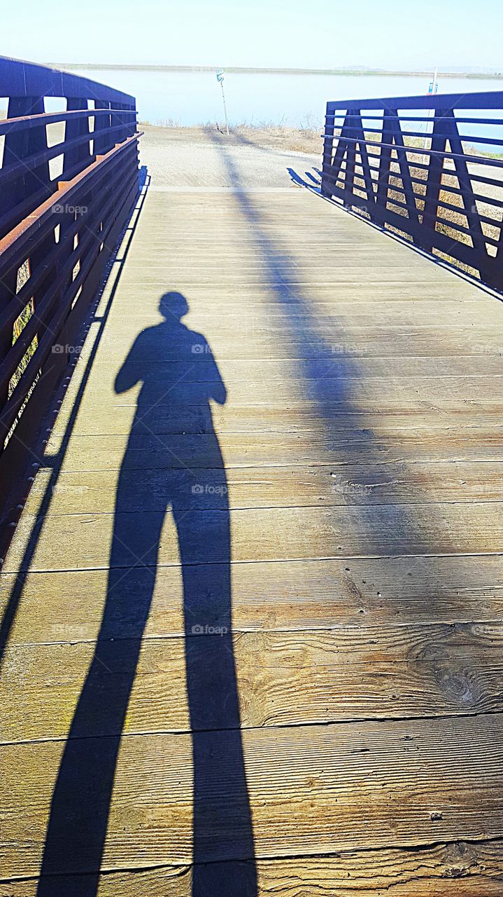 My shadow on the bridge