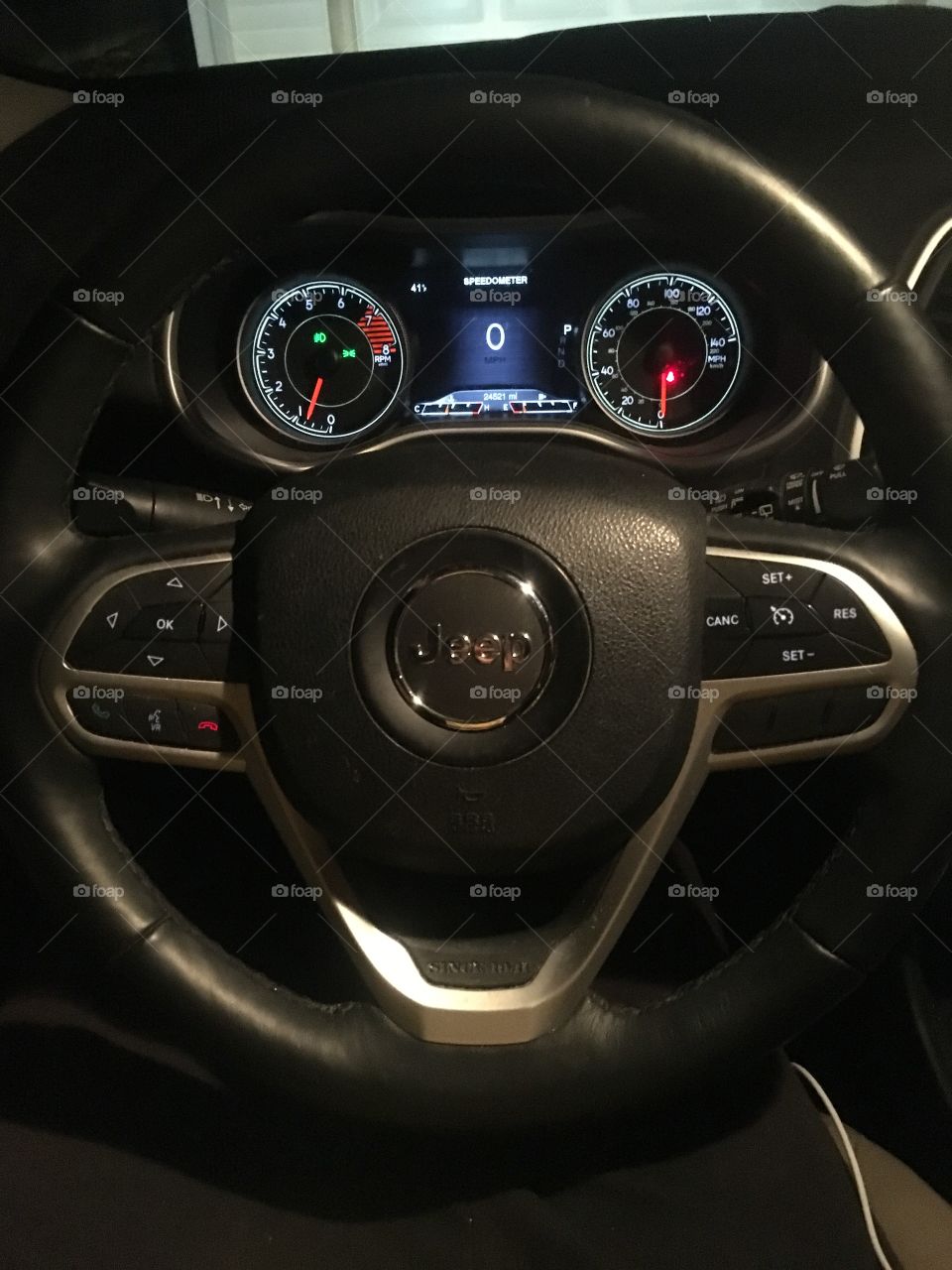 Jeep steering wheel and dash