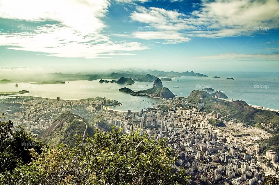 A view on Rio de Janeiro from Corcovado mountain 