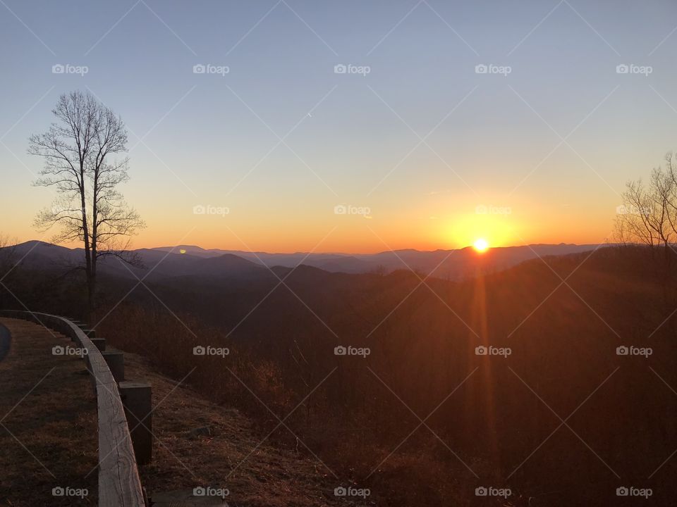 The Blue Ridge Parkway is by far one of the best places for a beautiful view of the sunset! 