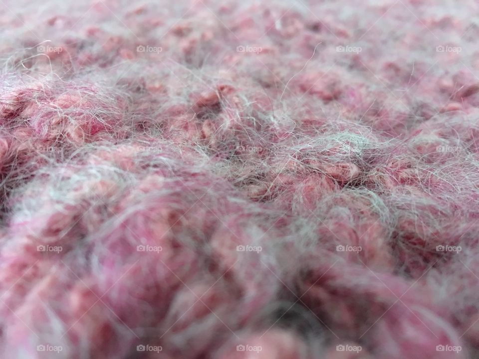 Pink mohair crocheted fabric 