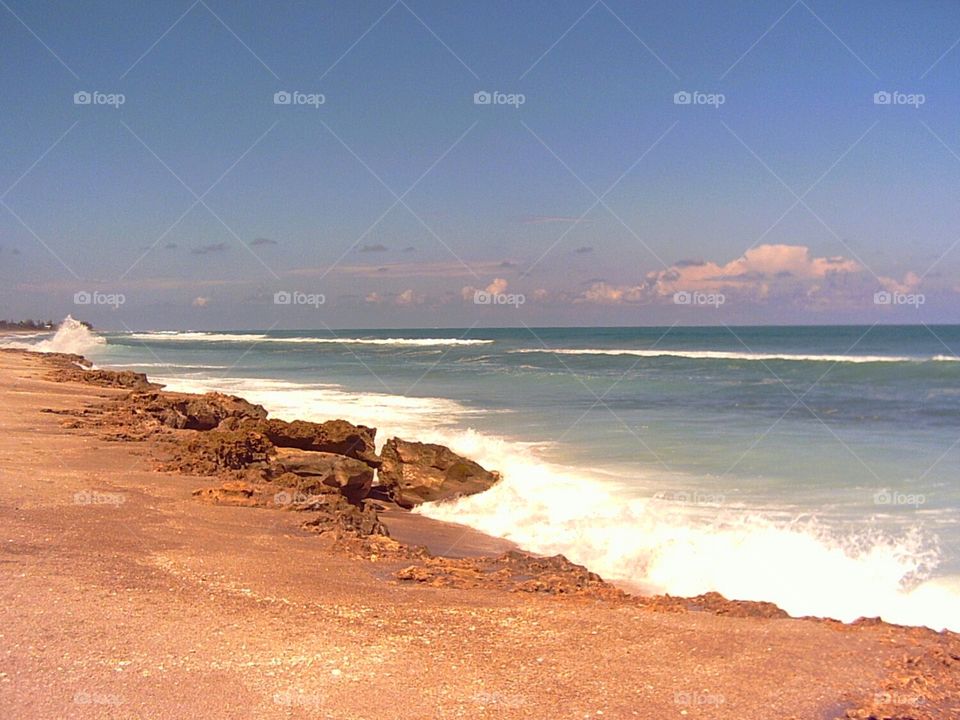 Blowing Rock surf. Blowing Rocks Jupiter Island Florida