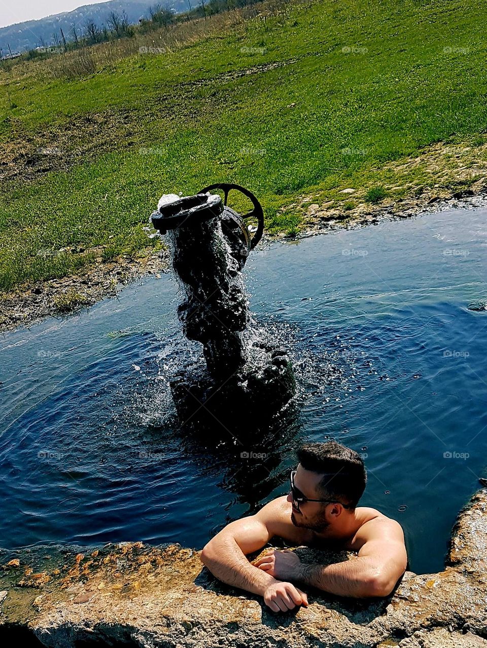 relaxing bath in thermal water