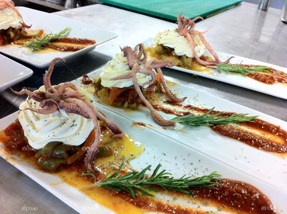 Plate seafood