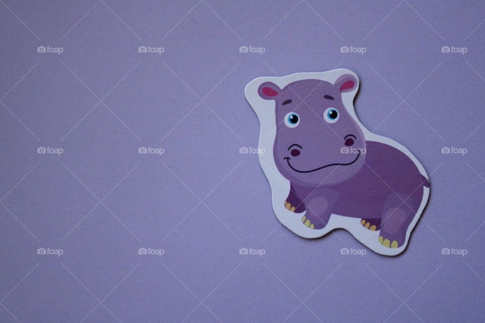 Purple art hippo