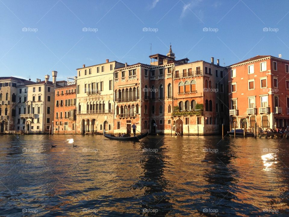 Sunset on the buildings. Venice , Italy